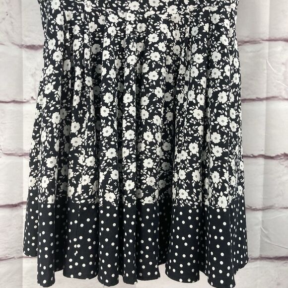 Lauren Conrad Dress Womens Size 14 White Black Floral Sleeveless Fit And Flare - Picture 5 of 13